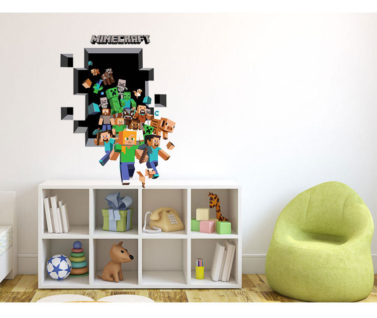 3D Minecraft Run away Wall paper - Nest of Design
