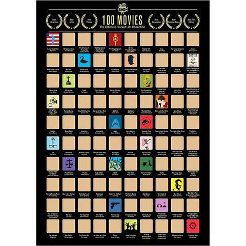 100 Movies Scratch Poster - Nest of Design