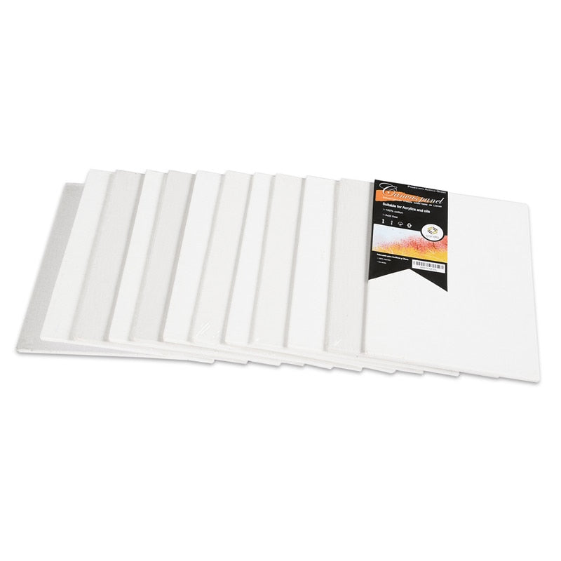 CONDA 12-Pcs Acid Free 12.7*17.7cm (5"x7") Canvas Panels (White) - Nest of Design