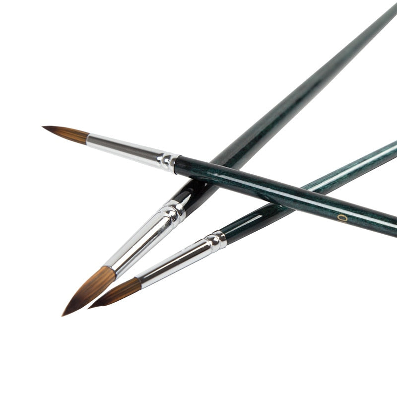 6-Pcs Nylon Hair Long Handle Oil Acrylic Watercolor Paint Brush Set - Nest of Design