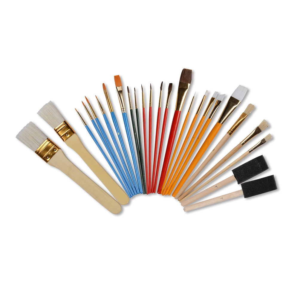 Starter Paint Brush Set Kit 25-piece Assorted Sizes - Nest of Design