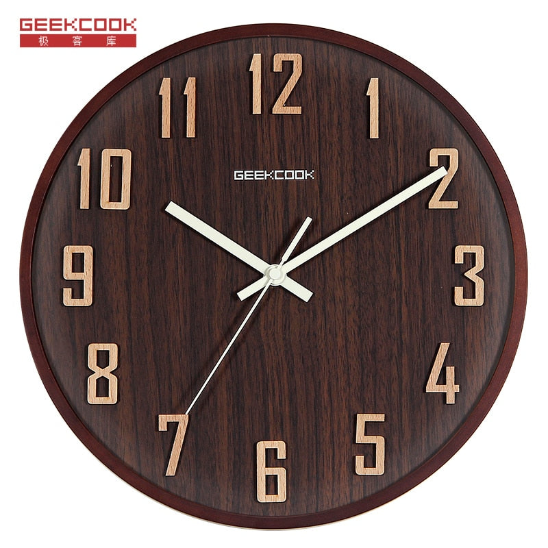 Geekcook 12'' Wood Modern Simple Wall Clock - Nest of Design