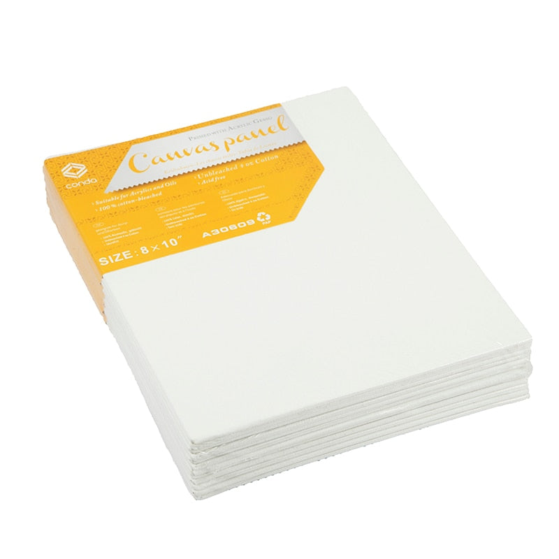 CONDA 12-Pcs Acid Free 20x25.4cm Canvas Board (White) - Nest of Design