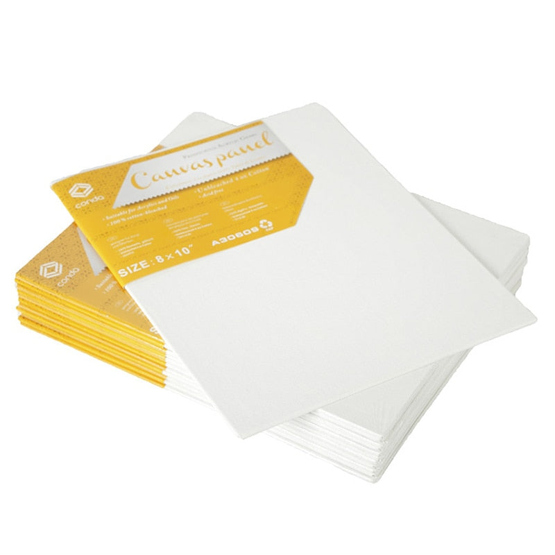 CONDA 12-Pcs Acid Free 20x25.4cm Canvas Board (White) - Nest of Design