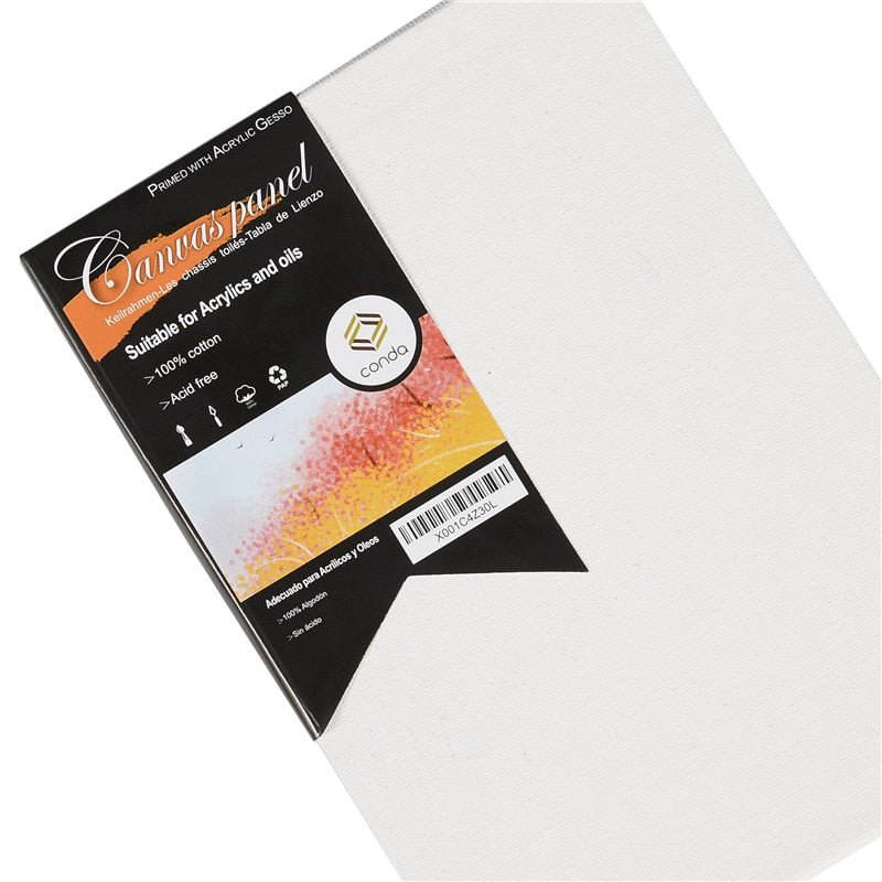 CONDA 12-Pcs Acid Free 12.7*17.7cm (5"x7") Canvas Panels (White) - Nest of Design