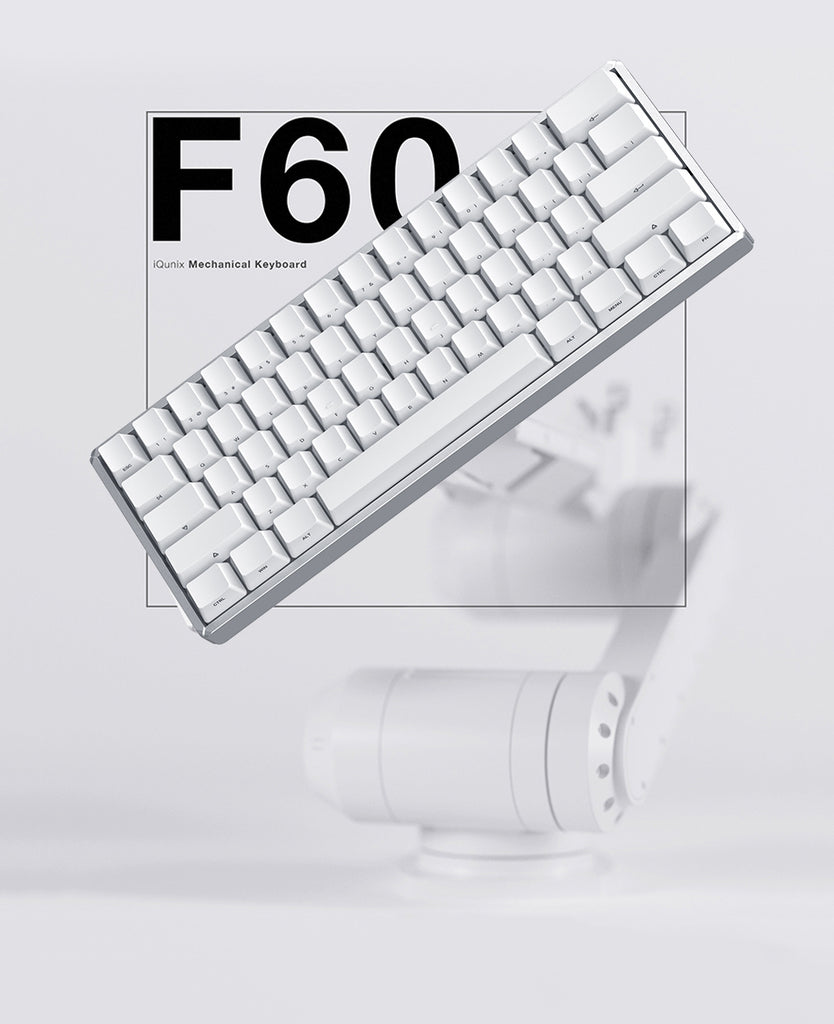 iQunix F60W wired mechanical keyboard 60% metal shell full key no punch PBT key cap cherry axis - Nest of Design