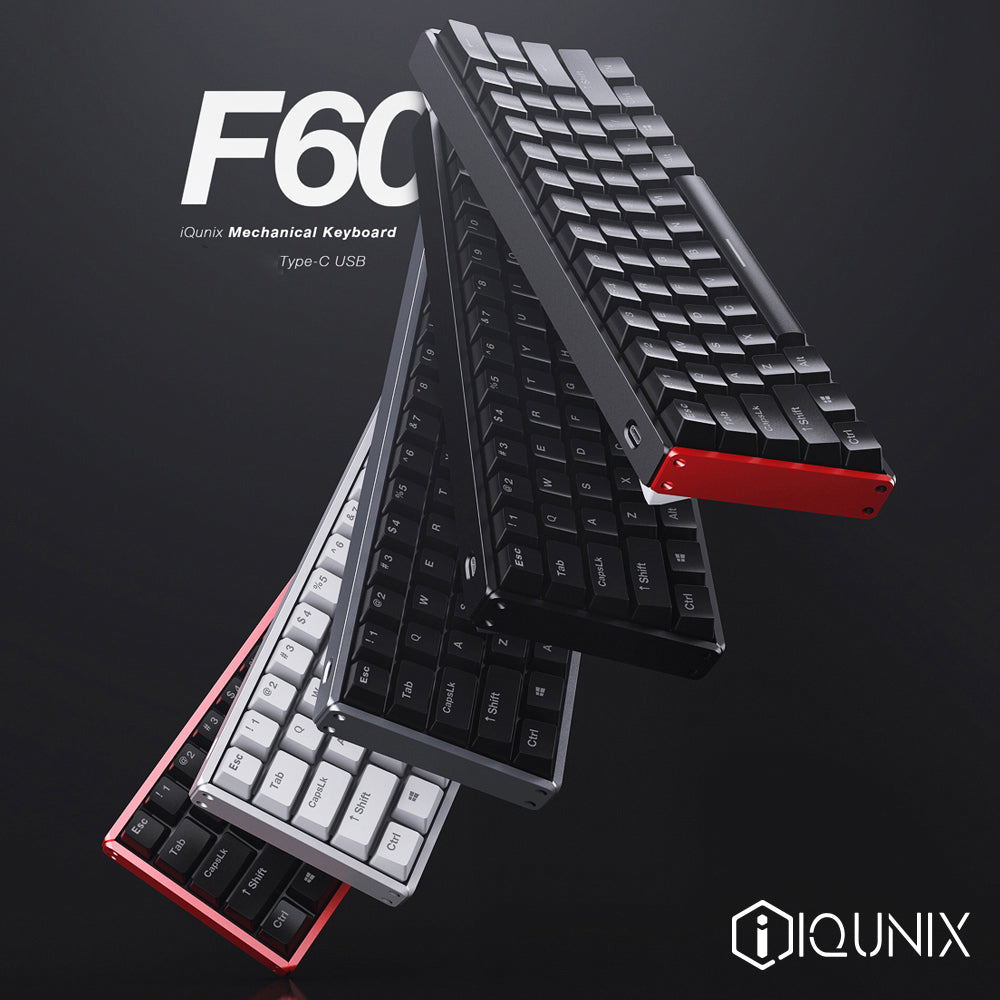 iQunix F60W wired mechanical keyboard 60% metal shell full key no punch PBT key cap cherry axis - Nest of Design