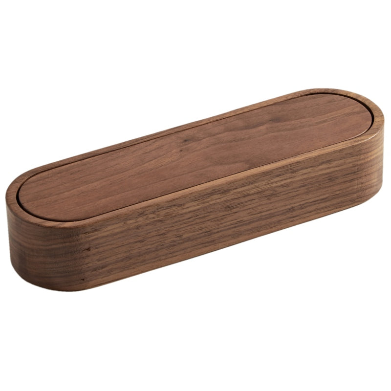Happy Walnut Solid Wood Stationery Storage Box Creative Wood Tableware Finishing Box Wooden Jewelry Box