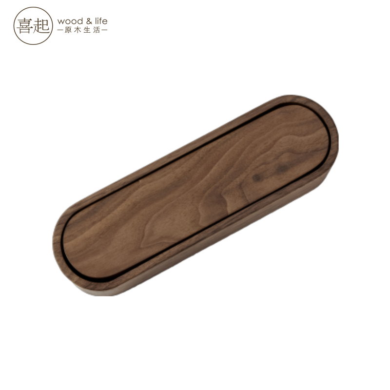 Happy Walnut Solid Wood Stationery Storage Box Creative Wood Tableware Finishing Box Wooden Jewelry Box