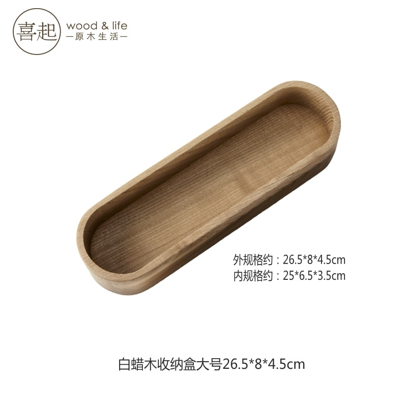 Happy Walnut Solid Wood Stationery Storage Box Creative Wood Tableware Finishing Box Wooden Jewelry Box