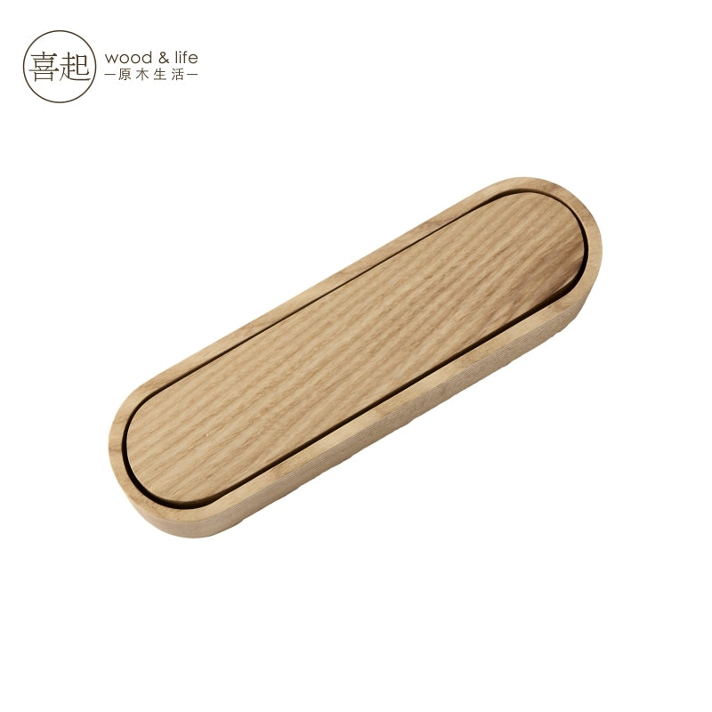 Happy Walnut Solid Wood Stationery Storage Box Creative Wood Tableware Finishing Box Wooden Jewelry Box