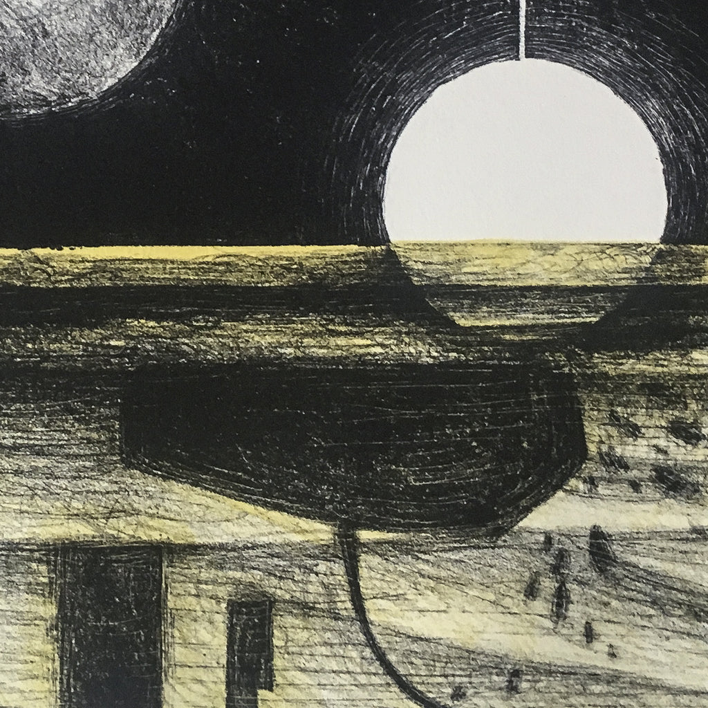 PRESSMATTER Prints "Silent Sea Silkscreen Prints  (slient sea Painting Core: 26x45cm Frame: 52x68cm Wood color wood box independent) - Nest of Design